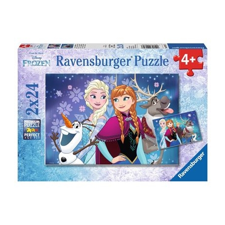 Ravensburger Puzzle - Frozen - Nordlichter, 2x24 Teile