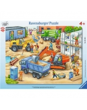 Ravensburger Puzzle - Rahmenpuzzle - Große Baustellenfahrzeuge, 40 Teile