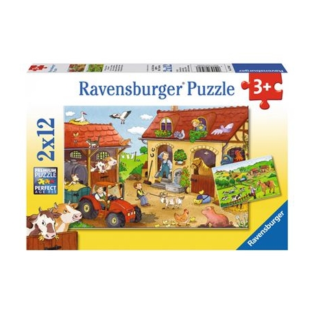 Ravensburger Puzzle - Fleißig auf dem Bauernhof, 2x12 Teile