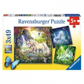 Ravensburger Puzzle - Schöne Einhörner, 3 x 49 Teile