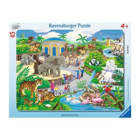 Ravensburger Puzzle - Rahmenpuzzle - Besuch im Zoo, 45 Teile