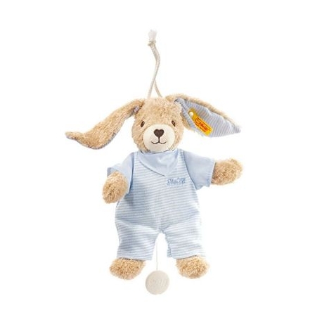 Steiff - Hoppel Hase Spieluhr, blau, 20 cm