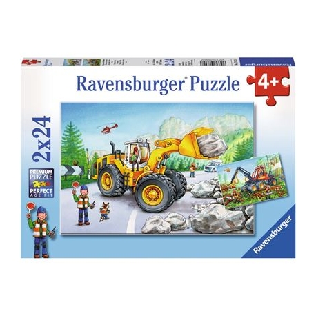 Ravensburger Puzzle - Bagger und Waldtraktor, 2x24 Teile