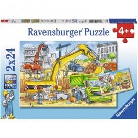 Ravensburger Puzzle - Viel zu tun auf der Baustelle, 2x24 Teile