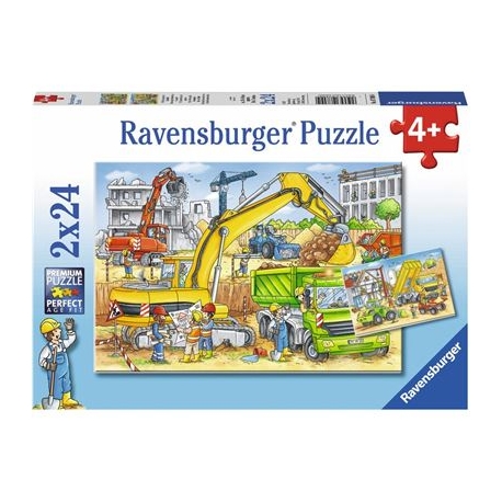 Ravensburger Puzzle - Viel zu tun auf der Baustelle, 2x24 Teile