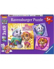 Ravensburger Puzzle - Paw Patrol - Bezaubernde Hundemädchen, 3x49 Teile