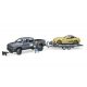 Bruder 02504 RAM 2500 Power Wagon und BRUDER Roadster Racing Team