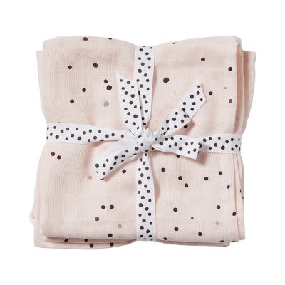 Burp cloth, 2-pack, Dreamy dots, powder