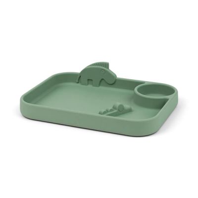 Peekaboo compartment plate Deer friends Green